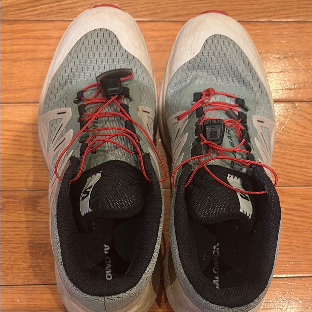 Salomon Men's Gray and Red Running Shoes